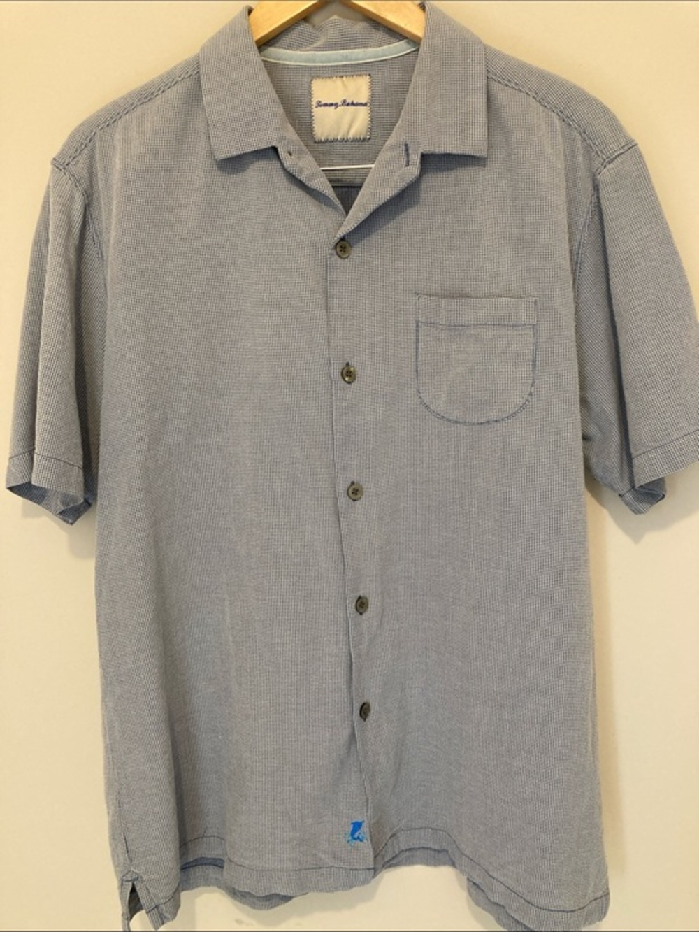 Tommy Bahama Light Blue Short-Sleeve Button-Down Camp Shirt Sz L